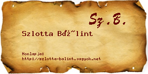 Szlotta Bálint névjegykártya