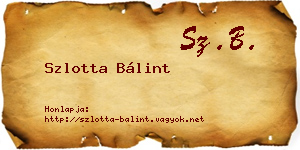 Szlotta Bálint névjegykártya