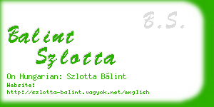 balint szlotta business card