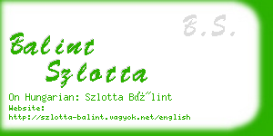 balint szlotta business card